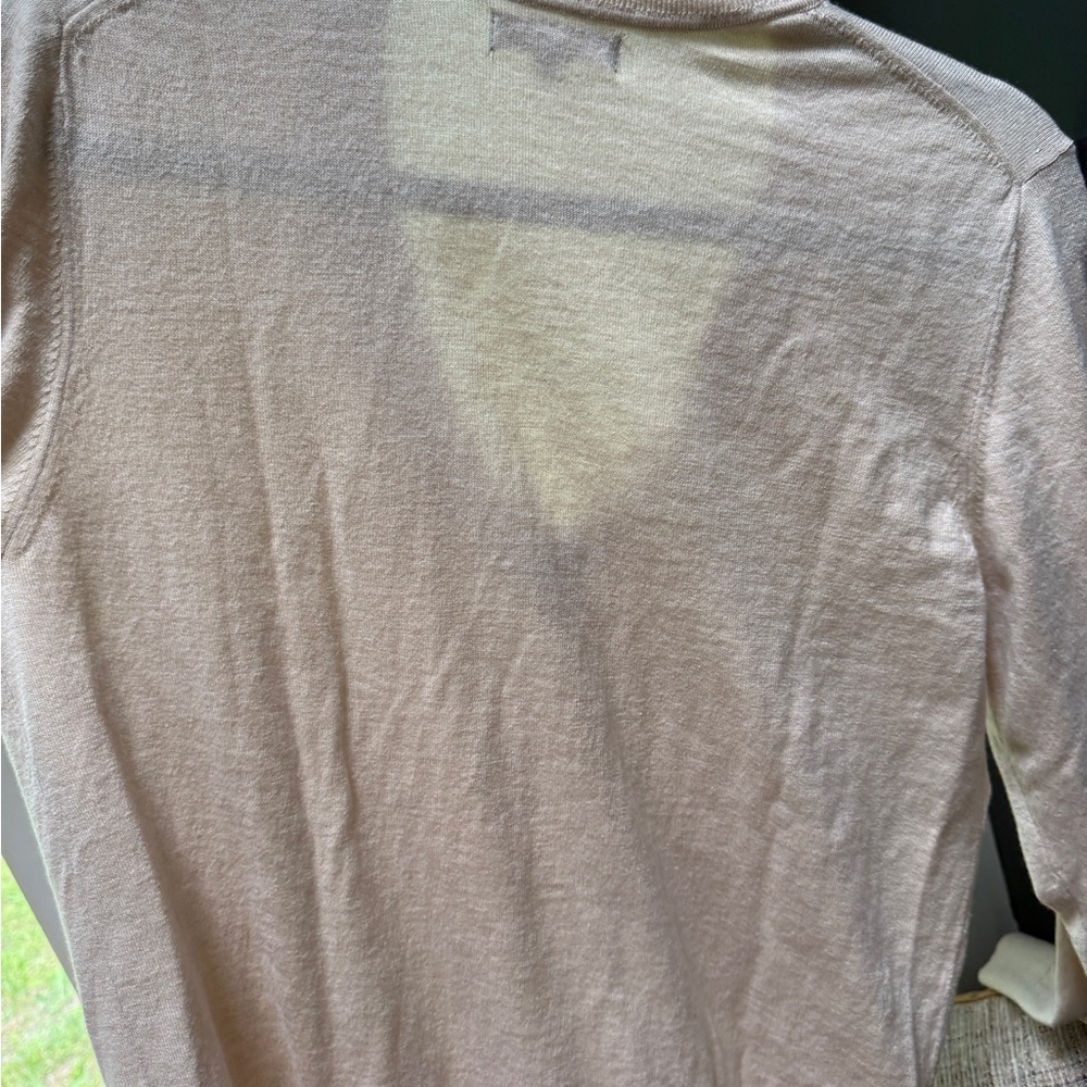 Quince Women's V-Neck Lightweight Sweater in Cream - Picture 4 of 6